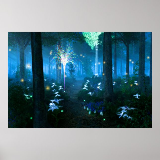 Phantasti: Nacht in Fairy Land Print Poster (Vorne)