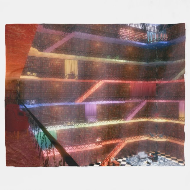 Phantasti: The Palace Library Fleece Blanket (Vorderseite (Horizontal))