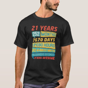 Phantastisch 21 Jahre alt Vintag 21. Geburtstag T-Shirt