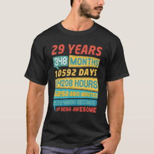 Phantastisch 29 Jahre alt Vintag 29. Geburtstag T-Shirt