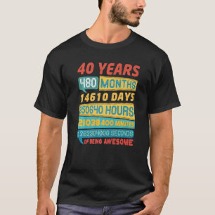 Phantastisch 40 Jahre alt Vintag 40. Geburtstag T-Shirt