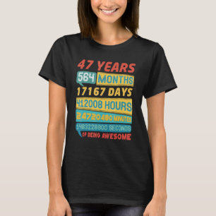 Phantastisch 47 Jahre alt Vintag 47. Geburtstag T-Shirt