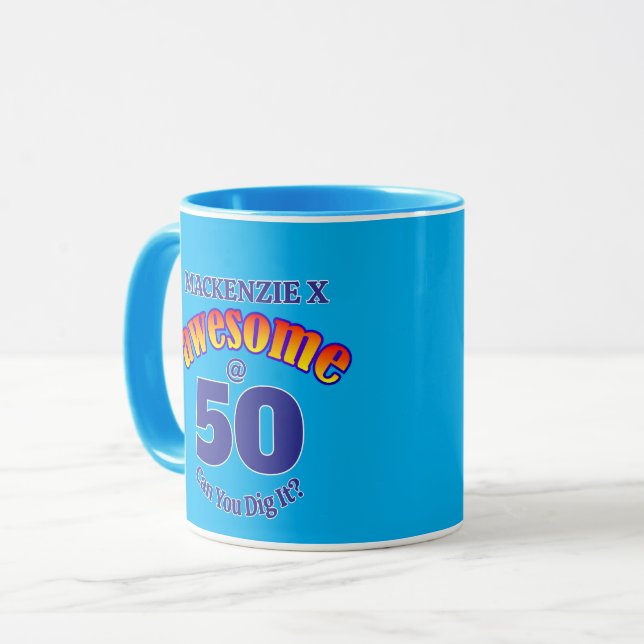 PHANTASTISCH 50 BLAU Geburtstag Tasse (Vorderseite Links)