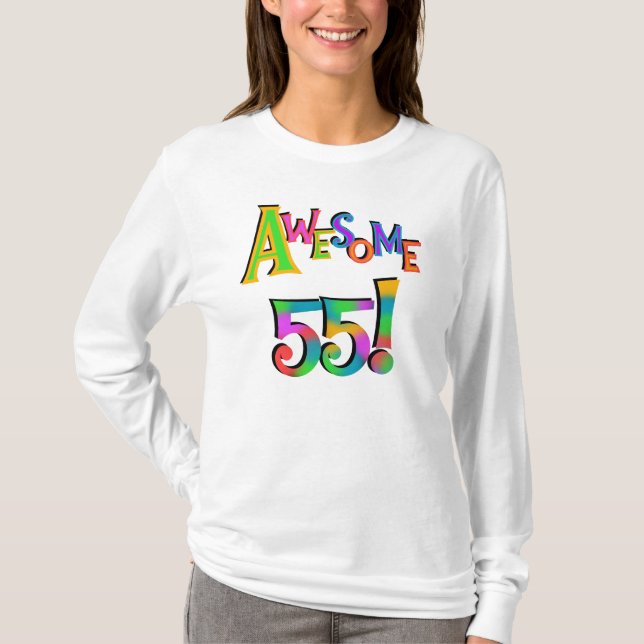 Phantastisch 55 Geburtstagsgeschenke und T - Shirt (Vorderseite)