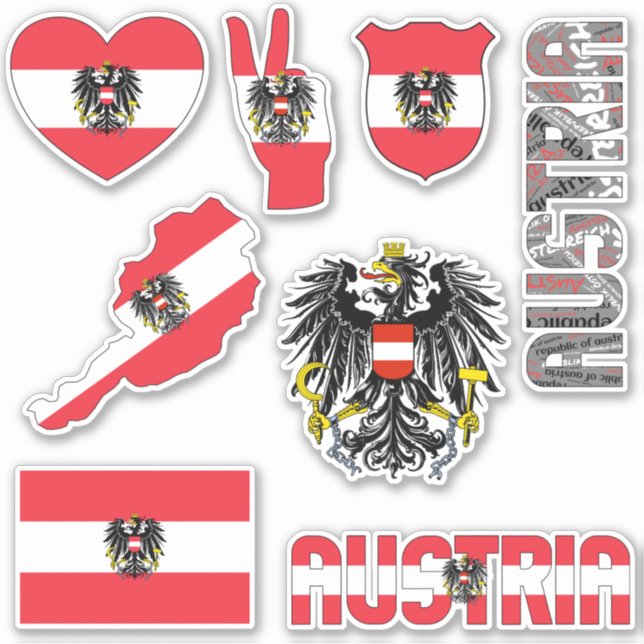 Phantastisch Austria Shapes Staatssymbole Aufkleber (Vorderseite)