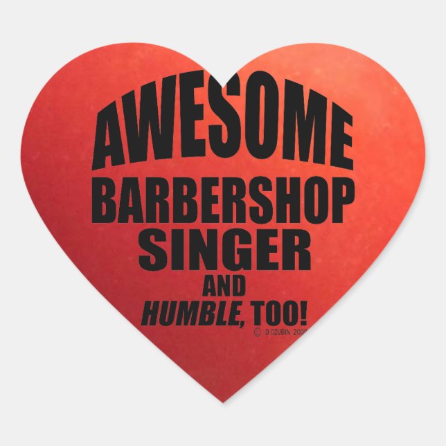 Phantastisch Barbershop Singer Heart Sticker (Vorderseite)