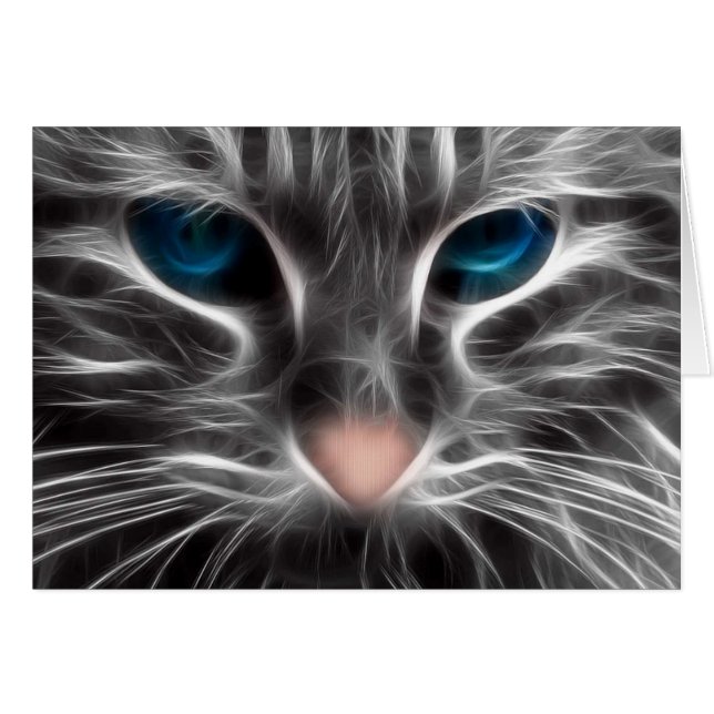 Phantastisch Blue Mit Augen Cat Face (Vorderseite (Horizontal))