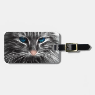 Phantastisch Blue Mit Augen Cat Face Gepäckanhänger