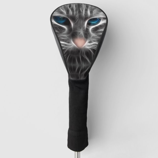 Phantastisch Blue Mit Augen Cat Face Golf Headcover (Vorderseite)