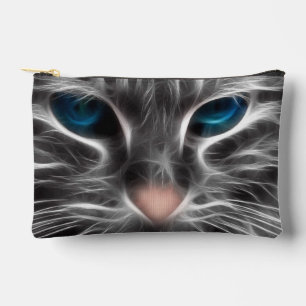 Phantastisch Blue Mit Augen Cat Face Zubehörtasche