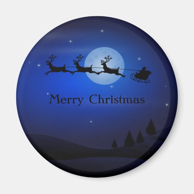 Phantastisch Blue Night Santa und Reinreira Magnet (Vorne)