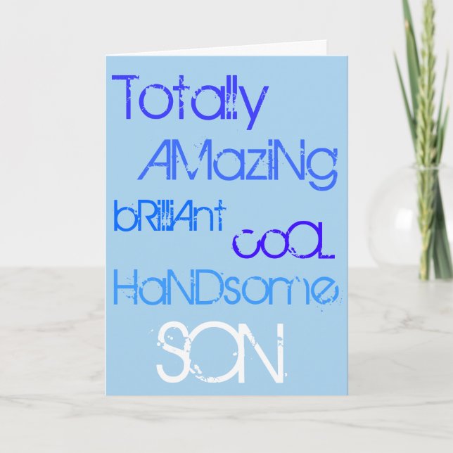 Phantastisch Brilliant Cool Handsome Son Happy Bir Karte (Vorderseite)