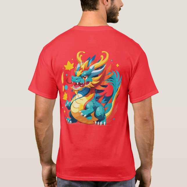 Phantastisch Cartoon Dragon T - Shirt (Rückseite)
