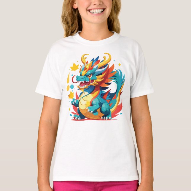 Phantastisch Cartoon Dragon T - Shirt (Vorderseite)