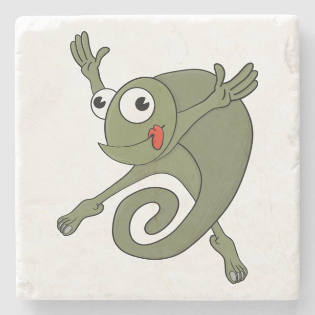 Phantastisch Chameleon Steinuntersetzer (Vorderseite)