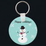 Phantastisch, Cool, Blue Christmas Snowman Schlüsselanhänger<br><div class="desc">Perfekter,  süßer,  blauer Weihnachtsschneemann</div>