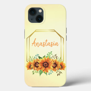 Phantastisch, Cool, Gelb, Monogramm, Sonnenblumen Case-Mate iPhone Hülle