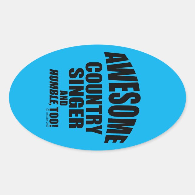 Phantastisch Country Singer Oval Sticker (Vorderseite)