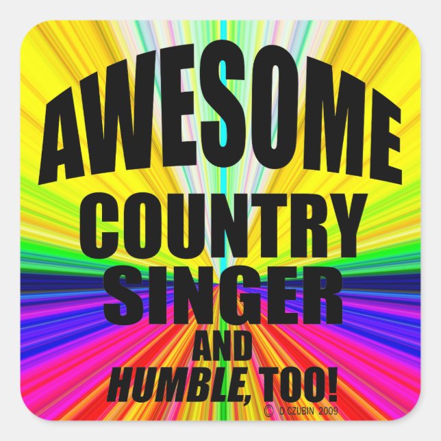 Phantastisch Country Singer Square Sticker (Vorderseite)