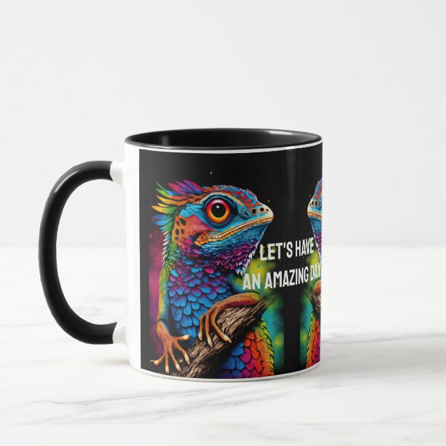 Phantastisch Day Be Wild Rainbow Lizard Gecko Tasse (Links)