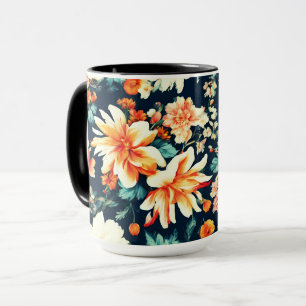 Phantastisch Delikate Blume in Weiß und Rot Tasse