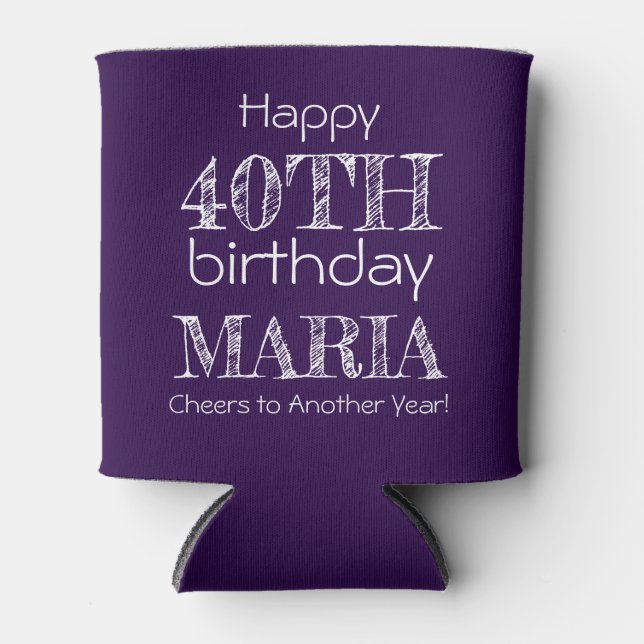 Phantastisch Funny Happy 40. Geburtstag Dunkler Li Dosenkühler (Vorderseite)