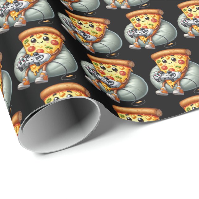 Phantastisch-Gamer-Pizza-Party gekachelt Geschenkpapier (Rolleneckpunkt)