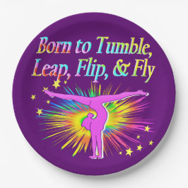 PHANTASTISCH GEBOREN ZU TUMBLE GYMNAST PAPIER TELL PAPPTELLER