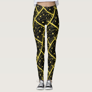 Phantastisch-Gelbes Universum Abstrakte Print-Legg Leggings