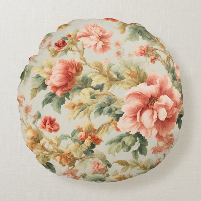 Phantastisch Gentle Exquisite Blume, Blätter. Male Rundes Kissen (Vorderseite)