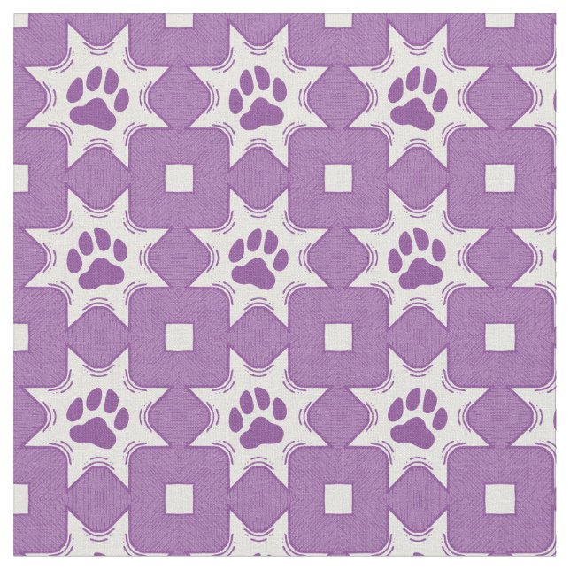 Phantastisch geometrische Lila Paw Print Stoff (Nahaufnahme)