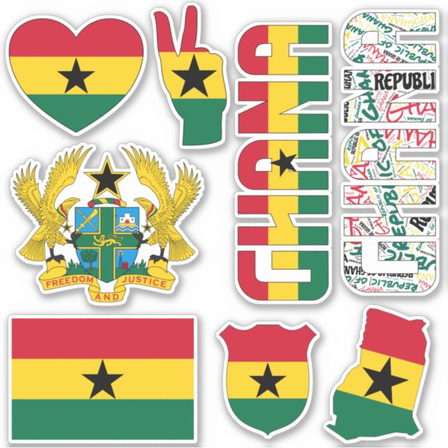 Phantastisch Ghana Shapes Staatssymbole Aufkleber (Vorderseite)