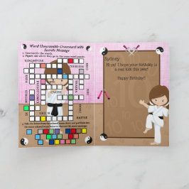 Phantastisch Girls Karate Secret Message Happy Bir Karte