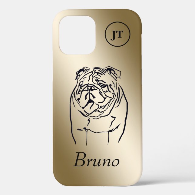Phantastisch Gold und Black Bulldog iPhone 12 Fall Case-Mate iPhone Hülle (Rückseite)