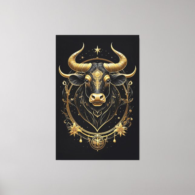 Phantastisch Golden Taurus Zodiac Symbol Leinwanddruck (Vorderseite)