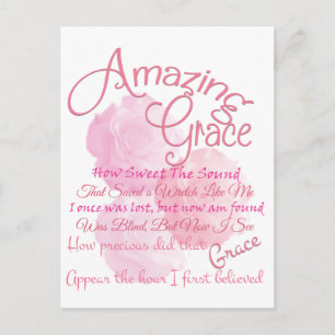 Phantastisch Grace Beautiful Pink Rose Typografie Postkarte