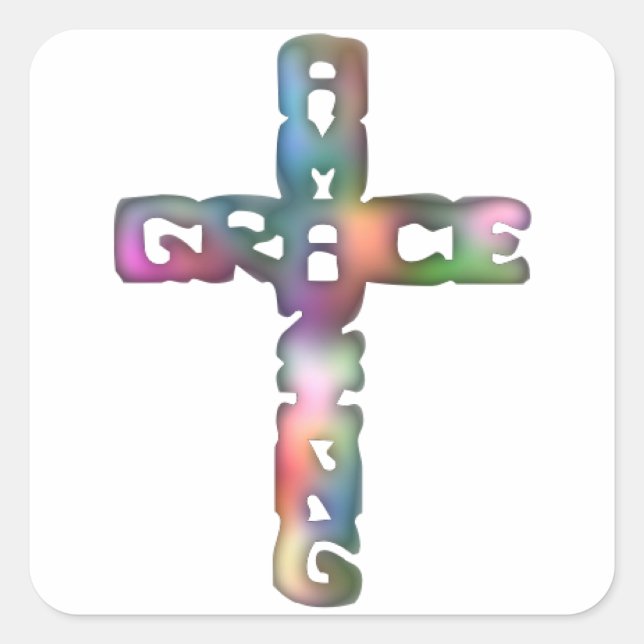 Phantastisch Grace Cross Quadratischer Aufkleber (Vorderseite)