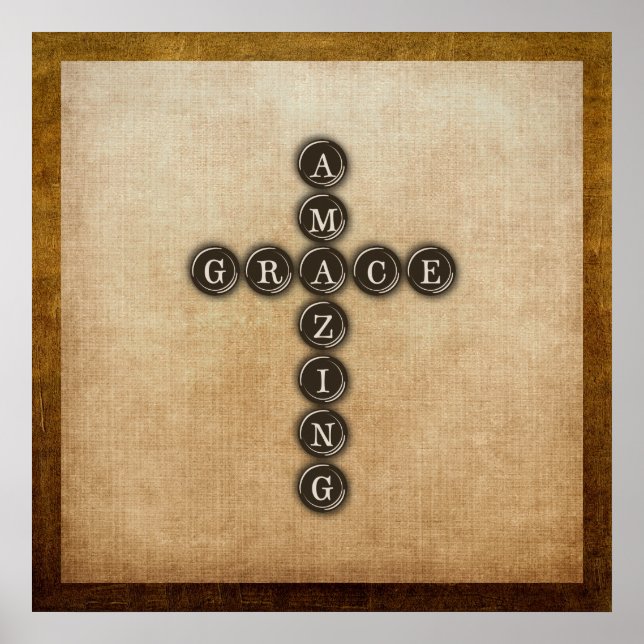 Phantastisch Grace Cross Wordart Poster (Vorne)