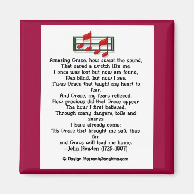 Phantastisch Grace Hymn Magnet (Vorne)