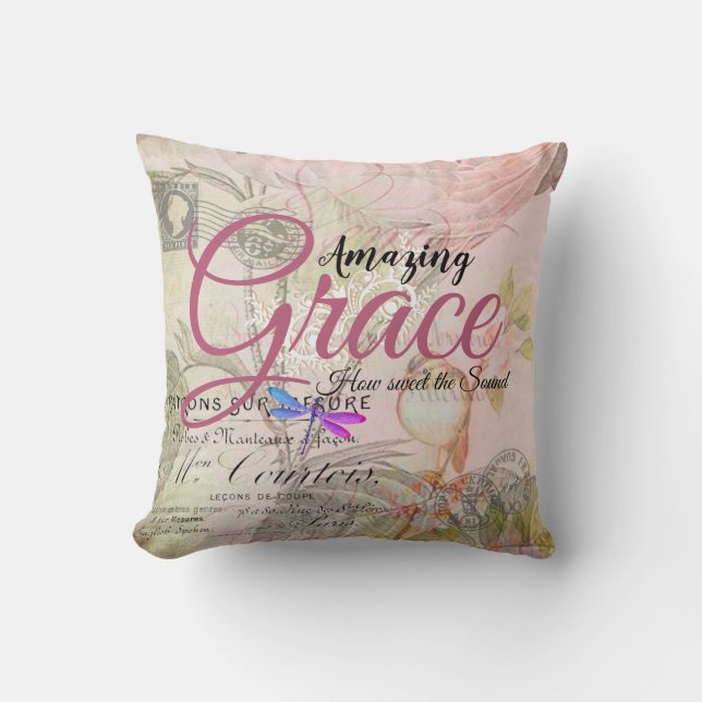 Phantastisch Grace Vintag rosa Kissen (Vorderseite)