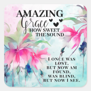 Phantastisch Grace Wie Sweet the Sound Christlich  Quadratischer Aufkleber