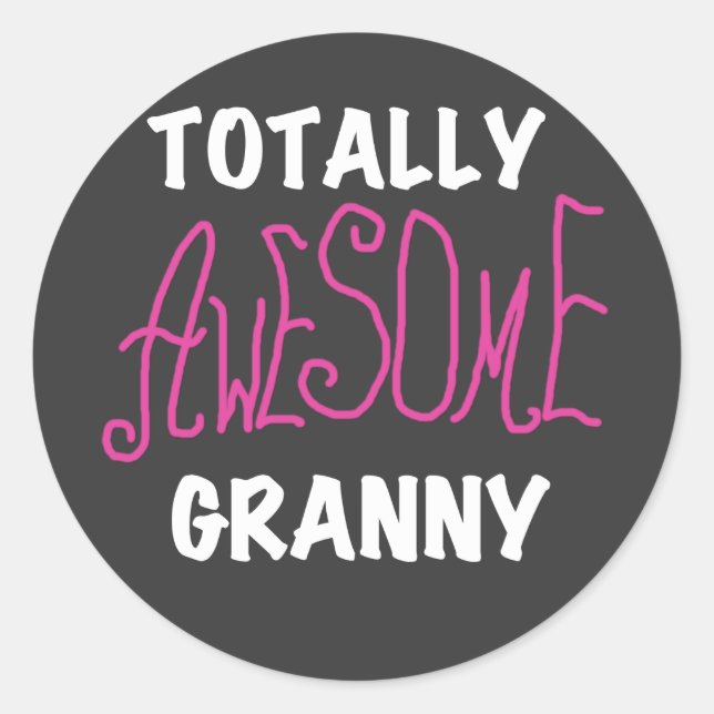 Phantastisch Granny Pink Tshirts und GIfts Runder Aufkleber (Vorderseite)