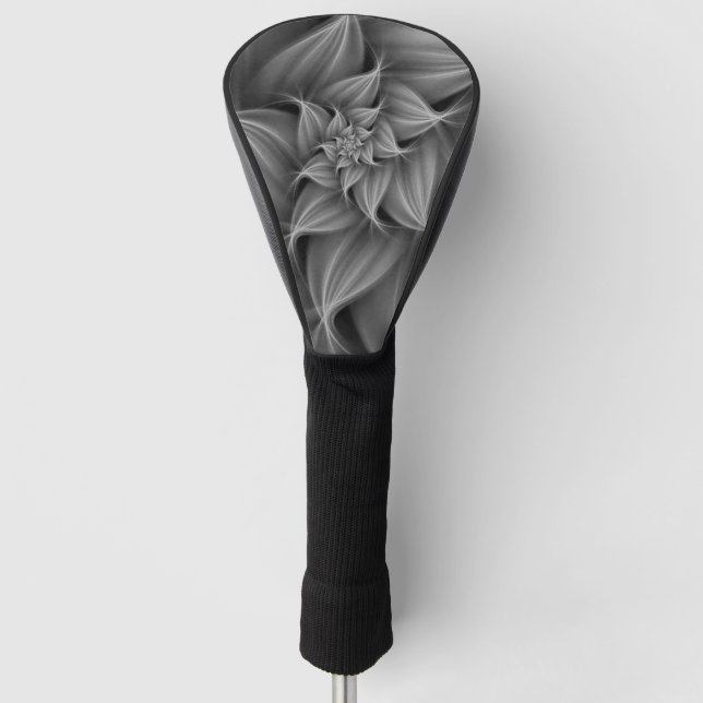 Phantastisch-Grau-Blume-Fraktal Golf Headcover (Vorderseite)