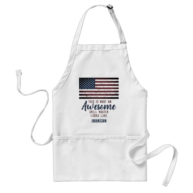 Phantastisch Grill Master Patriotic American Flag Schürze (Vorne)