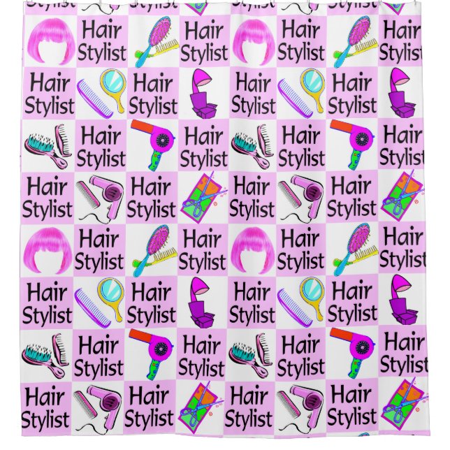 PHANTASTISCH HAIR STYLIST SHOWER CURTAIN DUSCHVORHANG (Vorderseite)