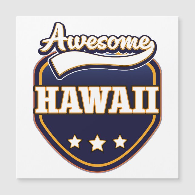 Phantastisch Hawaii Sportlogo Magnetkarte (Vorderseite)