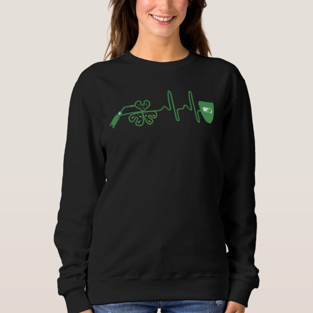 Phantastisch Irish Welder St Patrick's Day Heartbe Sweatshirt (Vorderseite)