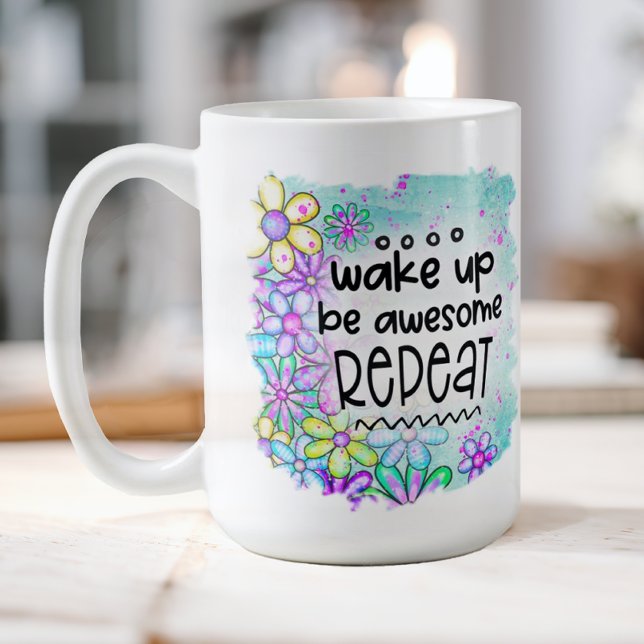 Phantastisch Kaffeetasse (A fun, floral motivational coffee mug that reminds you that you are awesome.)