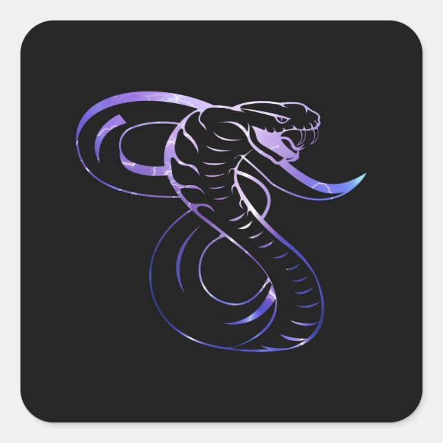 Phantastisch King Cobra Snake Quadratischer Aufkleber (Vorderseite)