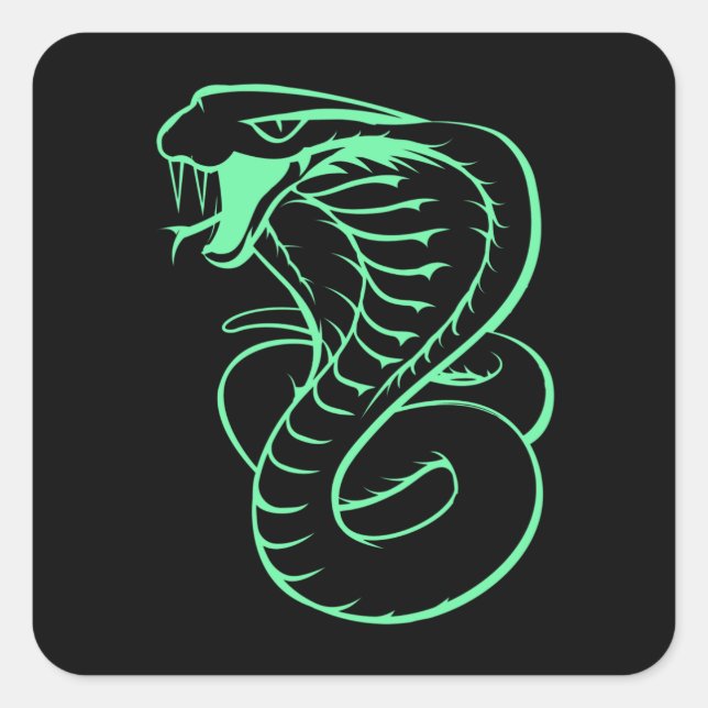 Phantastisch King Cobra Snake Quadratischer Aufkleber (Vorderseite)